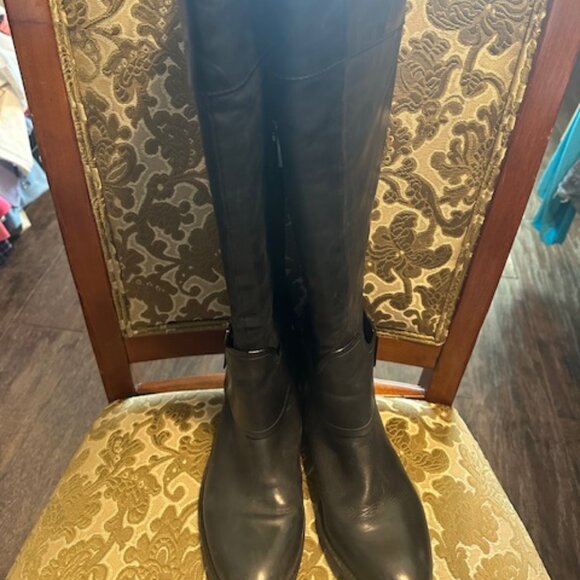 VINCE CAMUTO BLACK VC-BEATRIX STYLE KNEE HIGH BOOTS WITH SIDE ZIP - SZ 7 - Picture 6 of 7